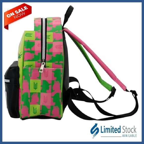 Mini PU Backpack Purse with Metal Charm, 10.5 Inch Vegan Leather Shoulder Bag